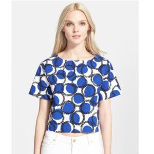 Kate Spade Stamped Dots Stretch Cotton Crop Top XS